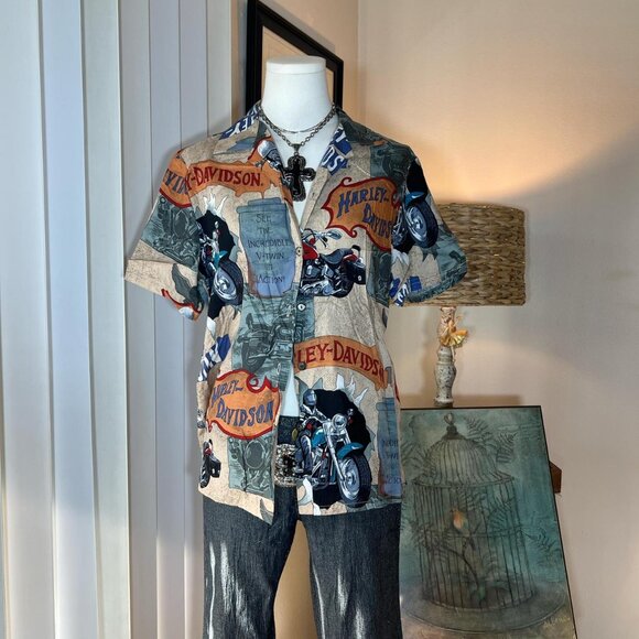 Vintage Harley-Davidson Button Up - Picture 1 of 5